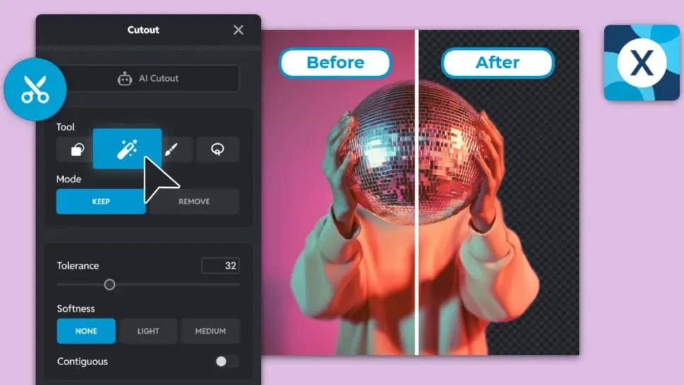لقطة شاشة لمشروع Pixlr X (أداة إبداعية)